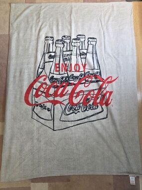 Coca-Cola Fleece Red Logo Graphic Throw Blanket